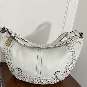 Vintage Cole haan vintage half moon shaped handbag  shoulder bag   Purse white